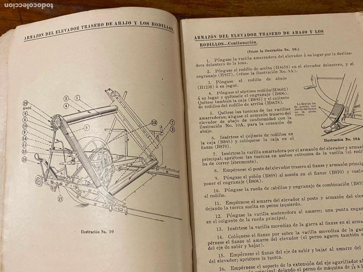 Libros antiguos: instrucciones para armar y operar la atadora Deering - Foto 3