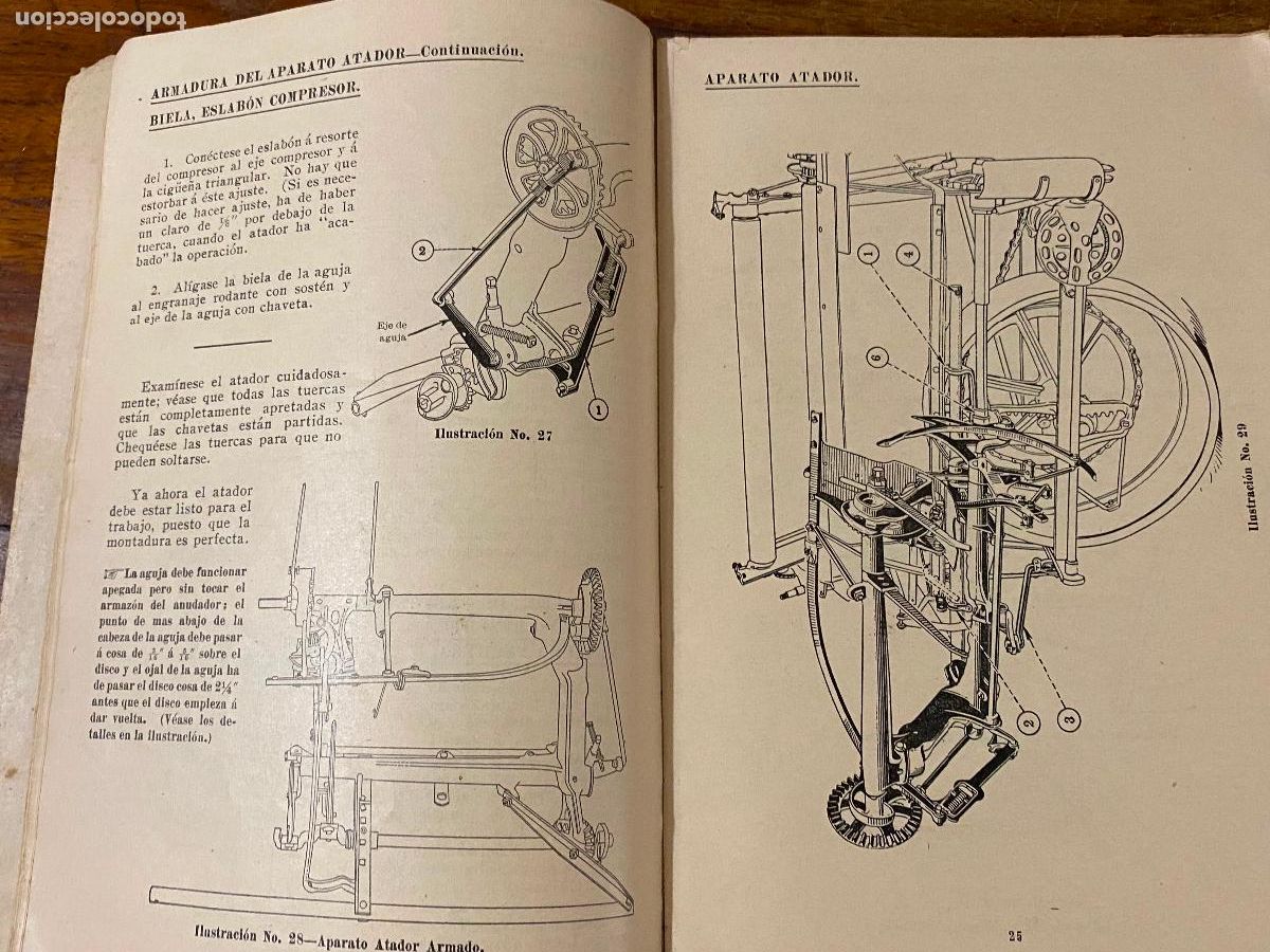 Libros antiguos: instrucciones para armar y operar la atadora Deering - Foto 5