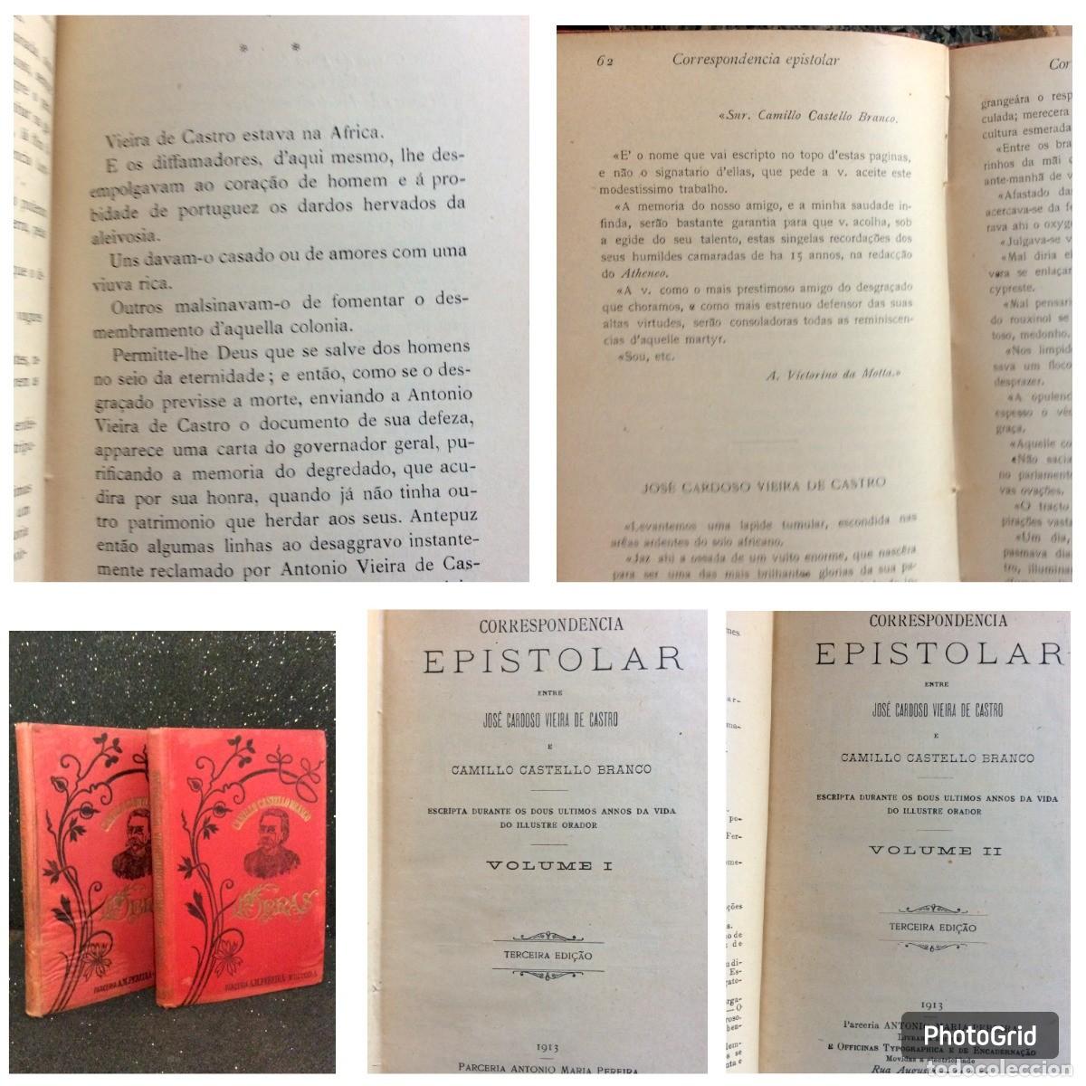 Libros antiguos: Correspond. epistolar entre Jos&eacute; Cardoso Vieira de Castro e Camillo Castello Branco. Envio gr&aacute;tis