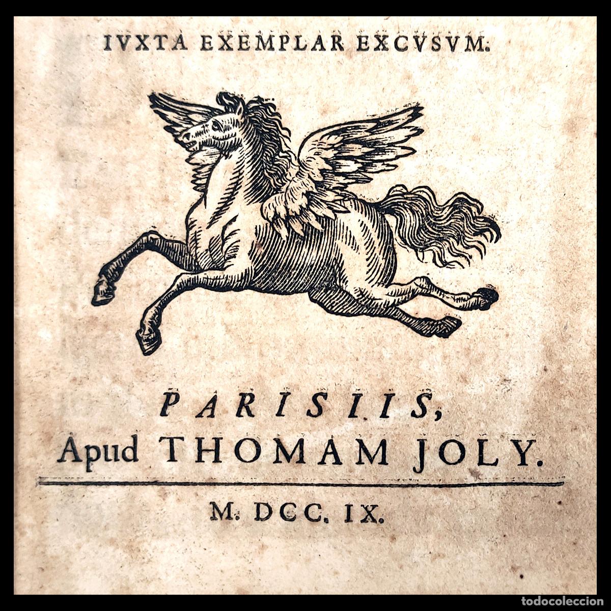 Libros antiguos: A&ntilde;o 1709 Callipaedia Marca tipogr&aacute;fica del caballo alado Pegaso Raro Solo 7 ejemplares en el mundo