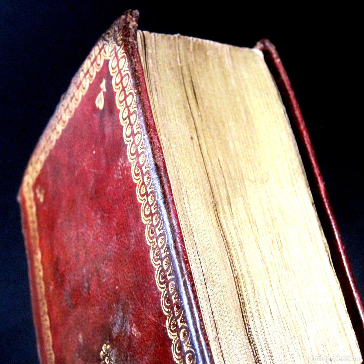 Libros antiguos: A&ntilde;o 1806 Encuadernaci&oacute;n de lujo en marroqu&iacute;n rojo y hierros dorados 1 ejemplar en el mundo Grabados