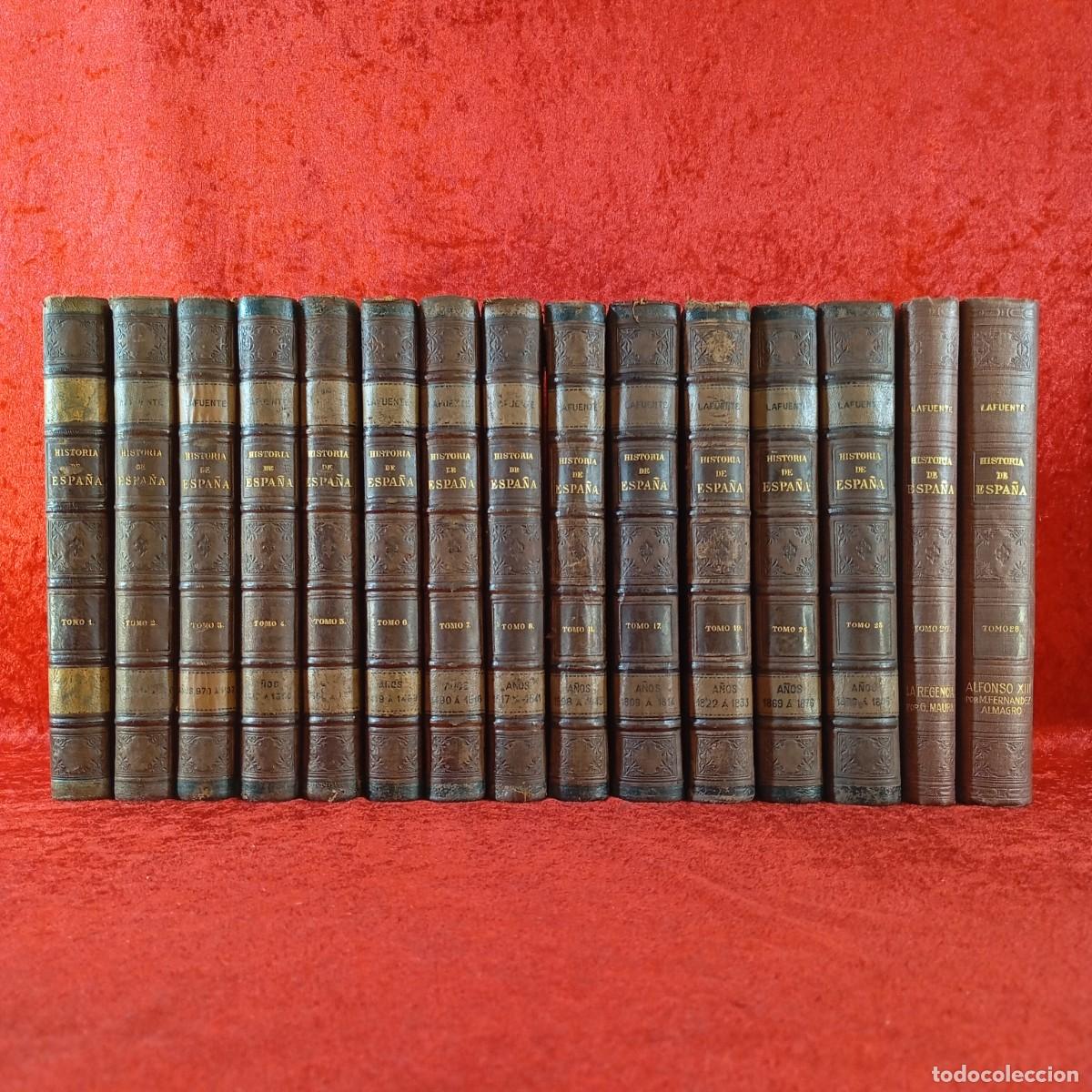 Libros antiguos: HISTORIA GENERAL DE ESPA&Ntilde;A - MODESTO LAFUENTE, JUAN VALERA - LOTE 15 TOMOS - VER FOTOS - 1890 / 1863