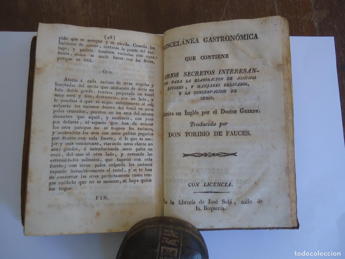 Libros antiguos: Miscelánea gastronómica El amigo de los golosos &hellip; 5 obras de cocina y licores. 1830-31