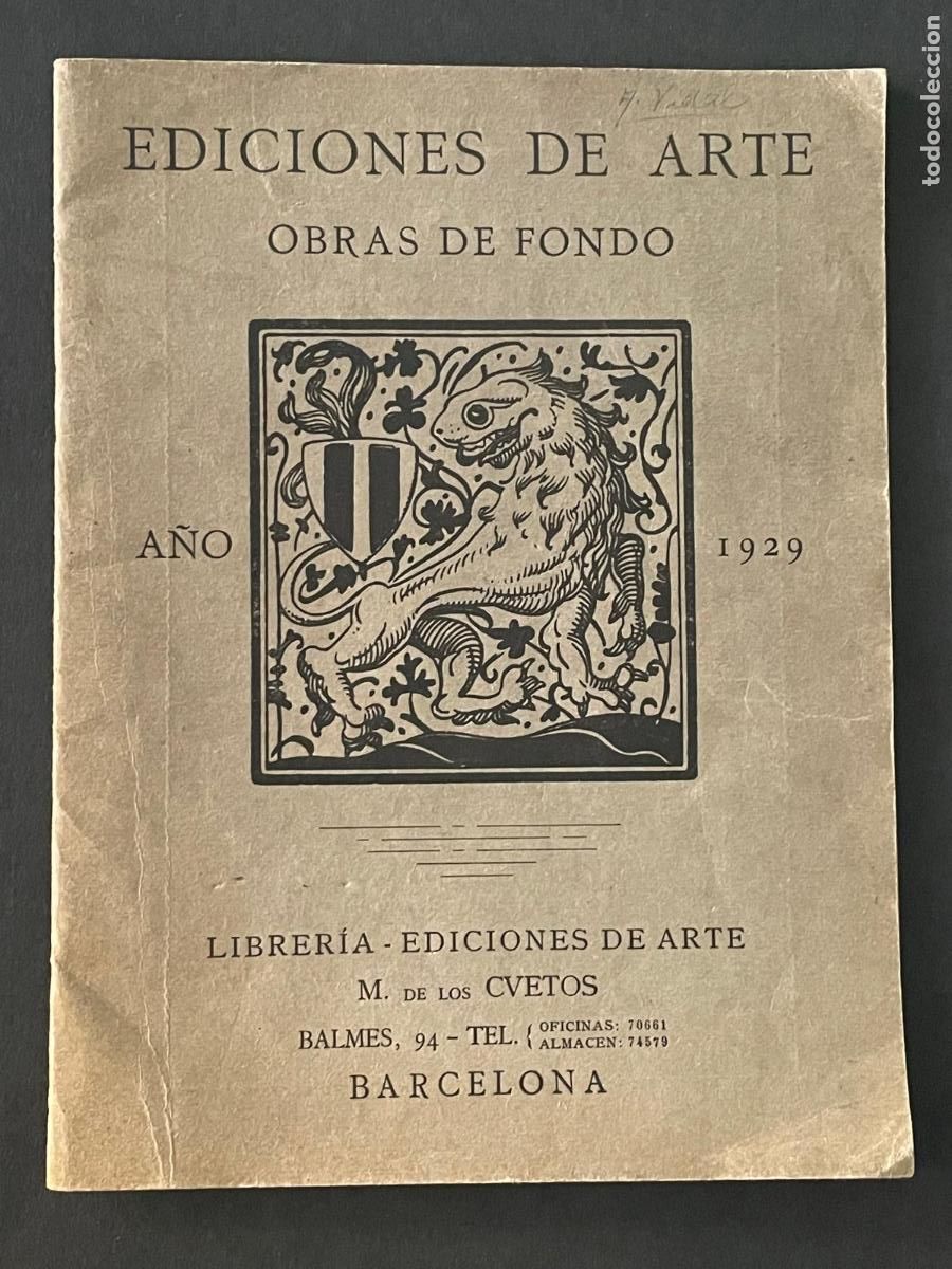 Libros antiguos: CATALOGO EDICIONES DE ARTE - OBRAS DE FONDO A&Ntilde;O 1929