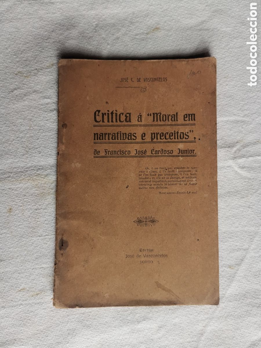 Libros antiguos: Critica &aacute; &rdquo;Moral em narrativas e preceitos&rdquo; de Francisco Jos&eacute; Cardoso Junior.