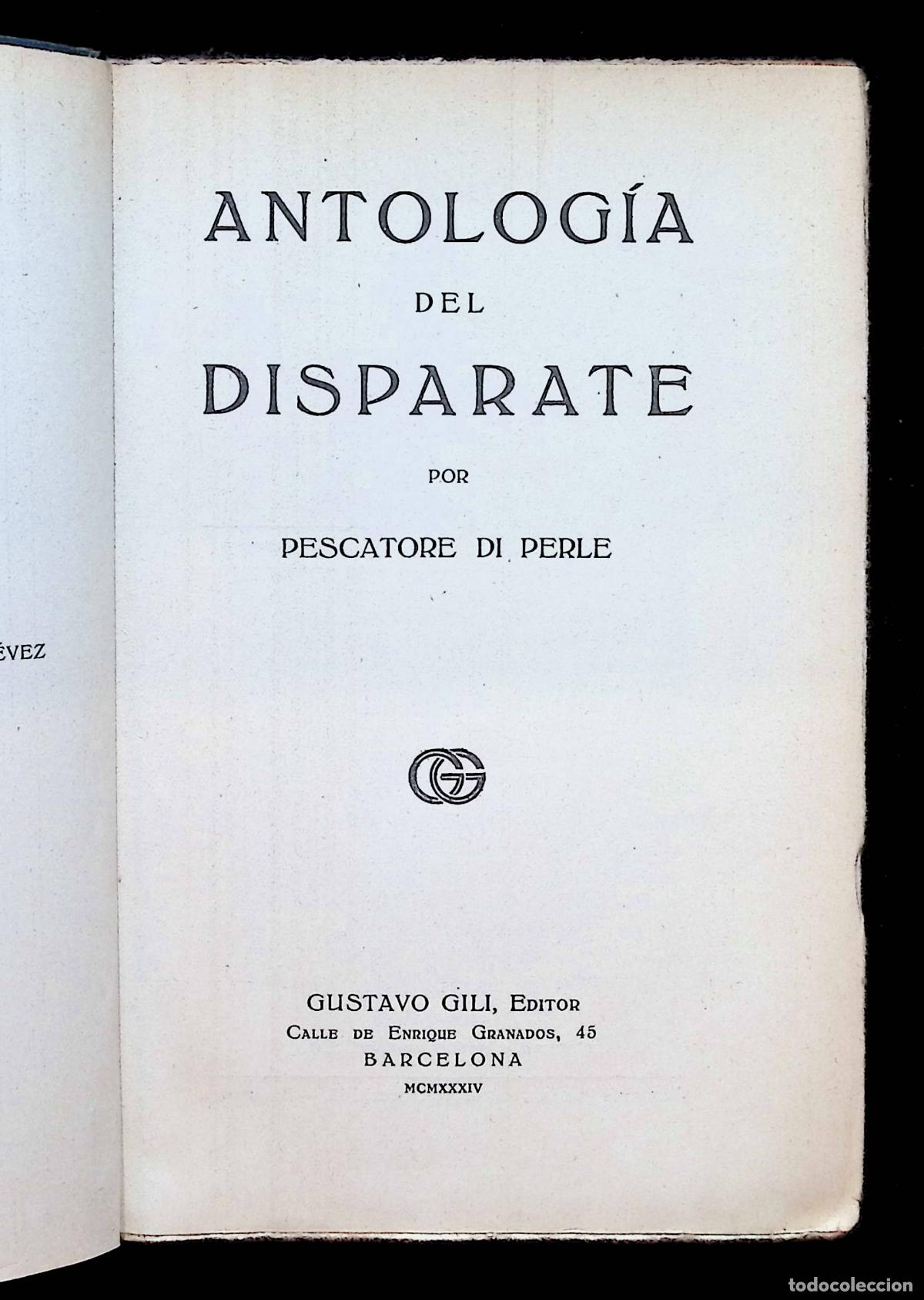 Libros antiguos: ANTOLOG&Iacute;A DEL DISPARATE. - PERLE, Pescatore di. - Foto 2