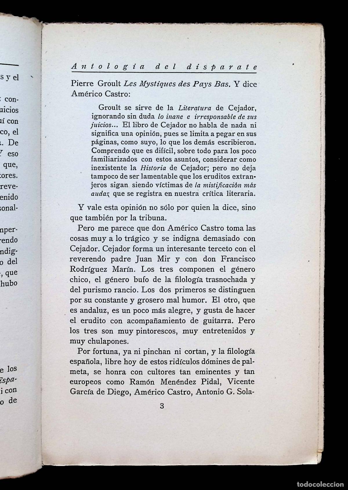 Libros antiguos: ANTOLOG&Iacute;A DEL DISPARATE. - PERLE, Pescatore di. - Foto 3