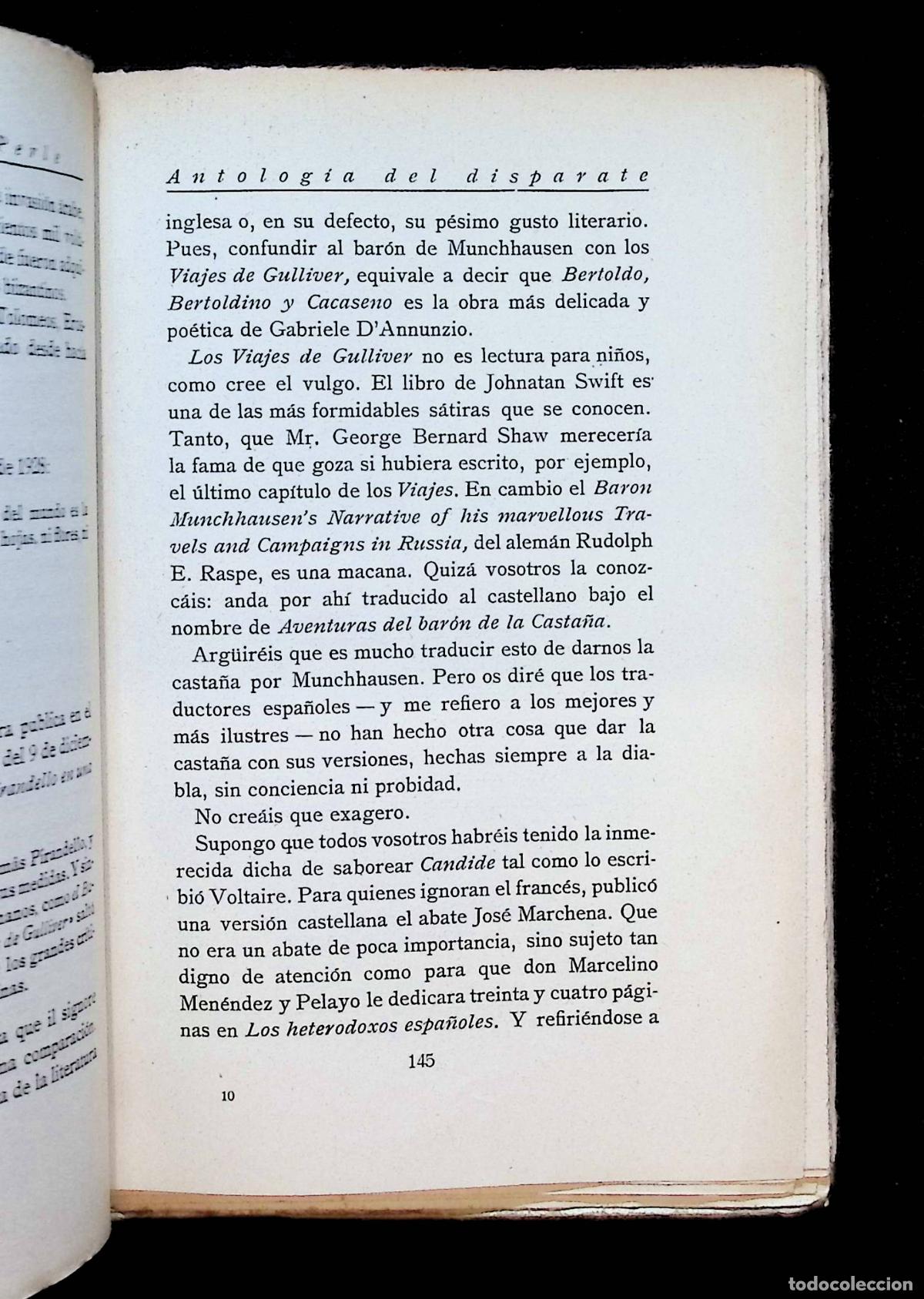 Libros antiguos: ANTOLOG&Iacute;A DEL DISPARATE. - PERLE, Pescatore di. - Foto 5