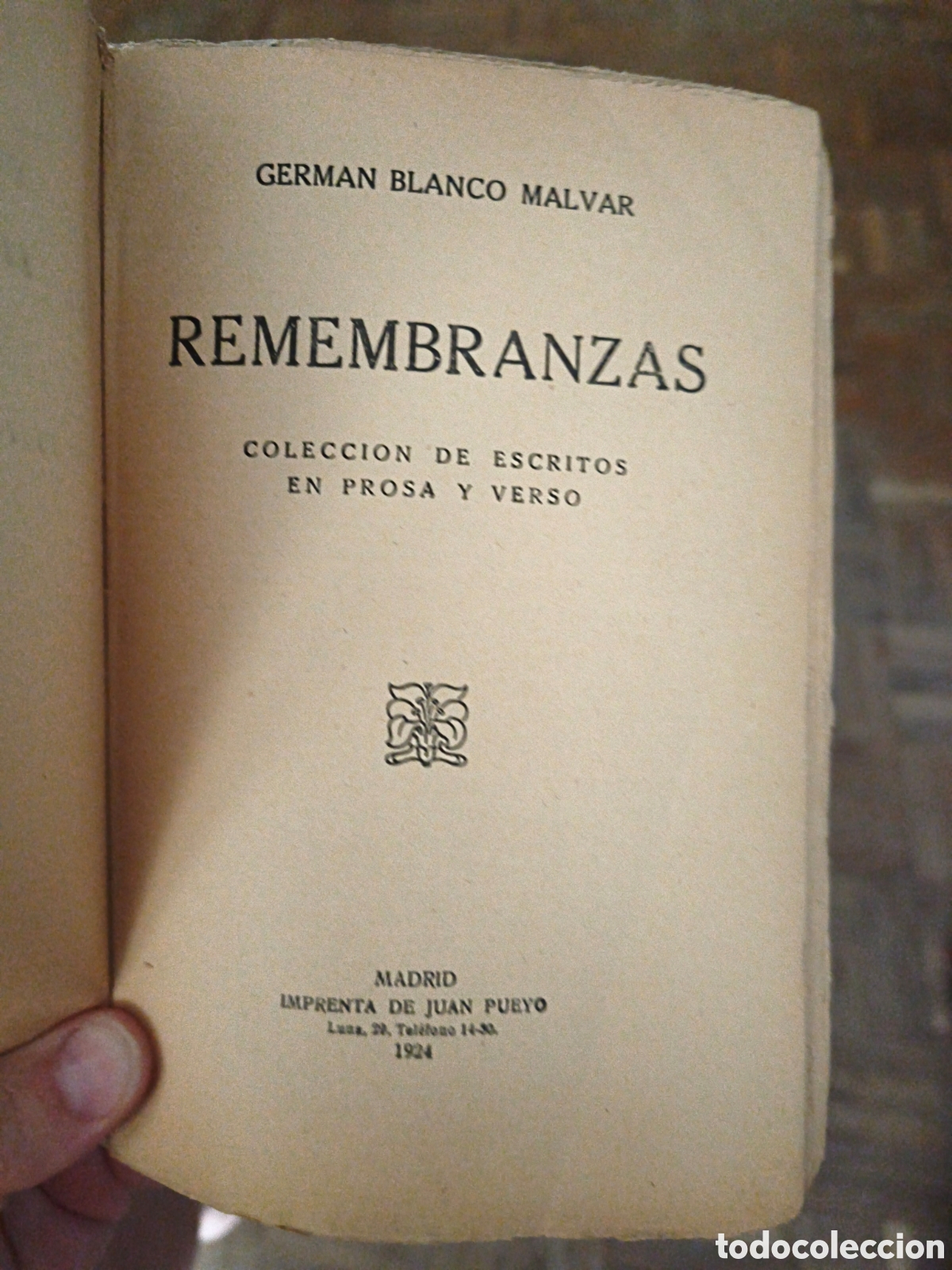 Libros antiguos: Rembranzas. Germ&aacute;n Blanco Malvar - Foto 4