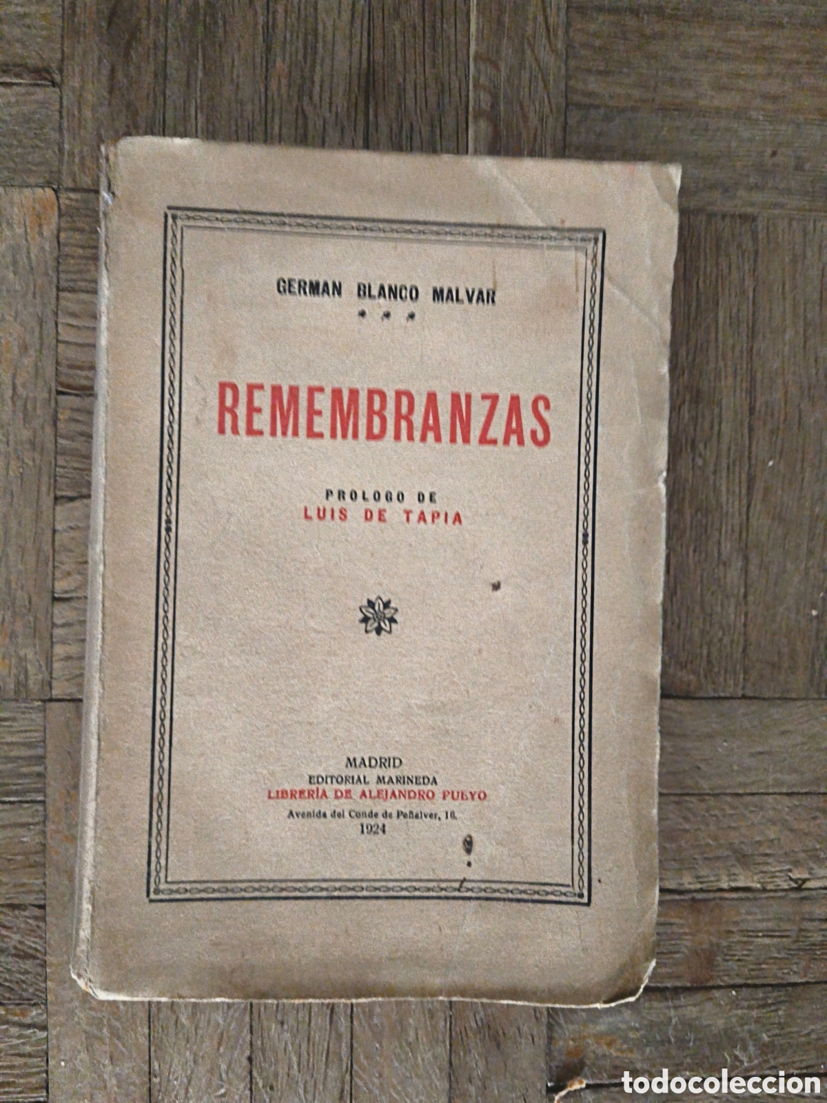 Libros antiguos: Rembranzas. Germ&aacute;n Blanco Malvar - Foto 1