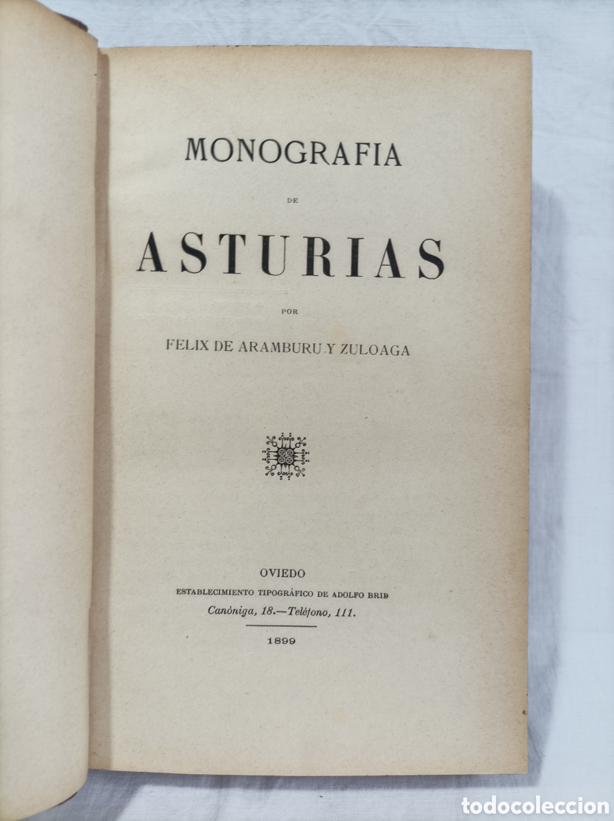 Livres anciens: MONOGRAF&Iacute;A DE ASTURIAS.Felix de Aramburu y Zuloaga. OVIEDO. 1899