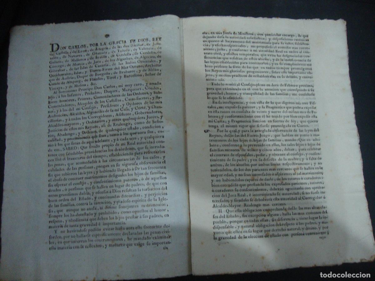 Libros antiguos: PRAGMATICA SANCION A CONSULTA EN MADRID 1776 - Foto 2