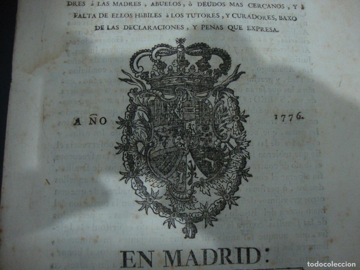 Libros antiguos: PRAGMATICA SANCION A CONSULTA EN MADRID 1776 - Foto 7