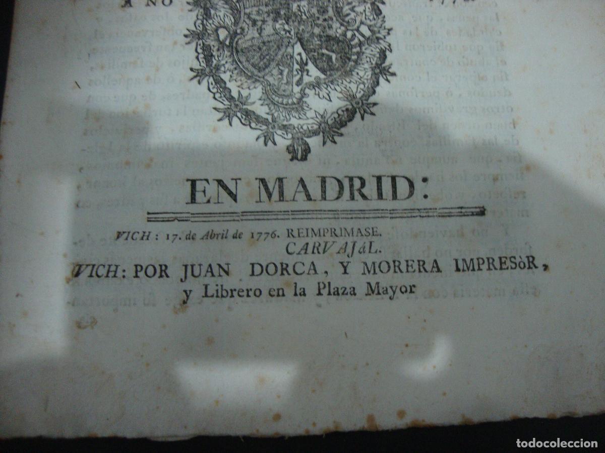 Libros antiguos: PRAGMATICA SANCION A CONSULTA EN MADRID 1776 - Foto 8