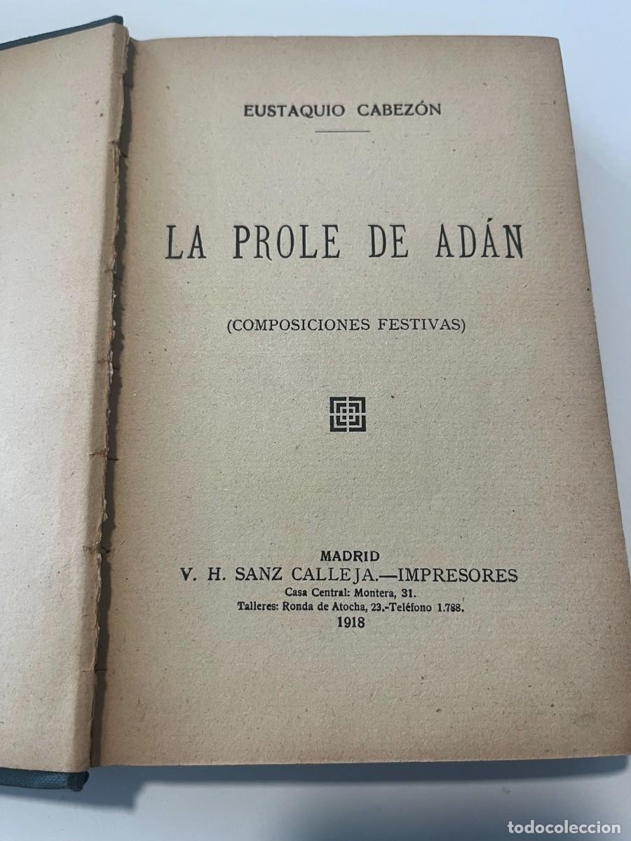Libros antiguos: La prole de Ad&aacute;n de Eustaquio Cabezon 1918 - Foto 2