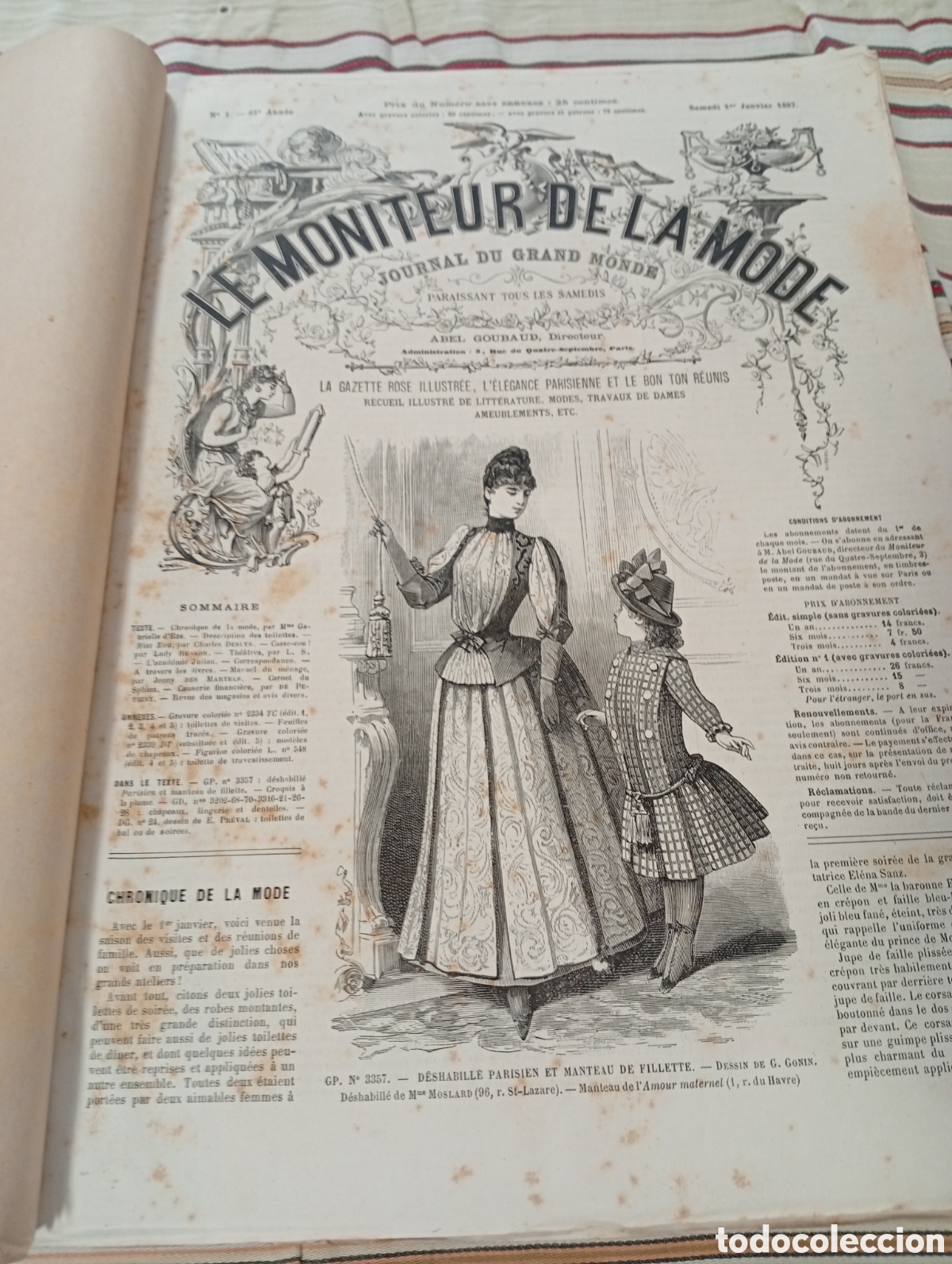 Libros antiguos: Le moniteur de la mode1887
