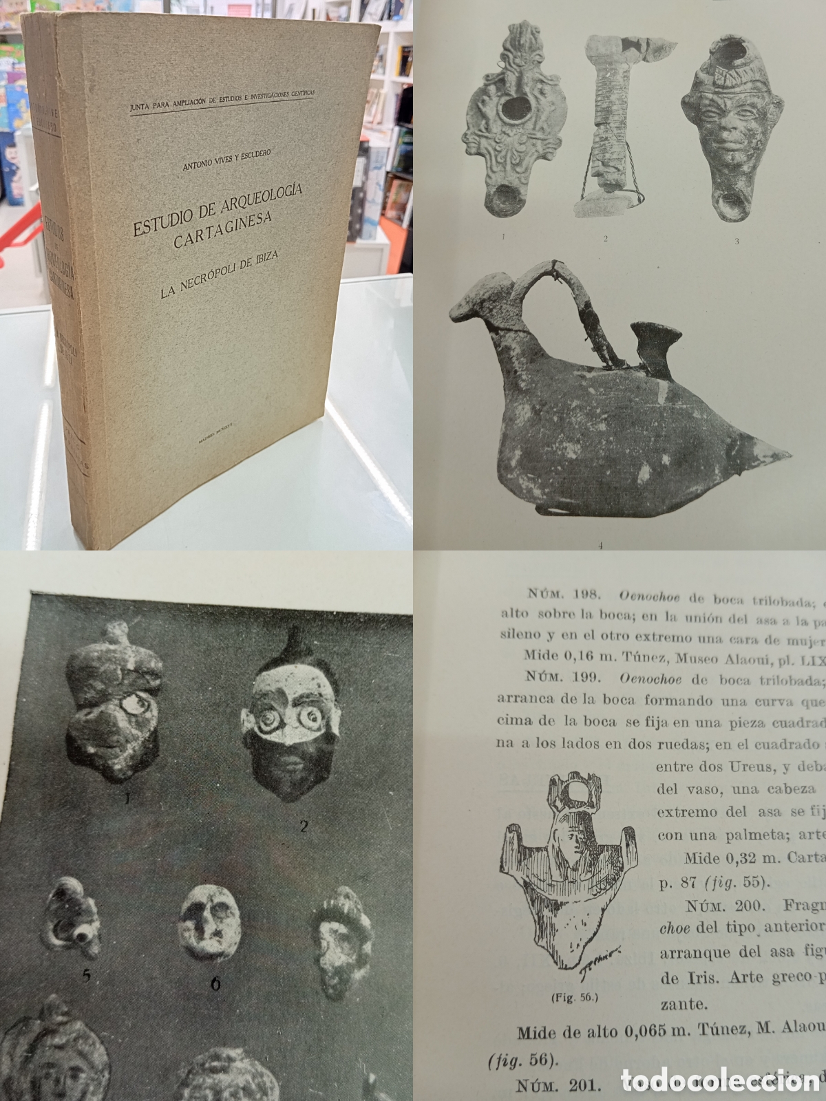 Libros antiguos: ESTUDIO DE ARQUEOLOG&Iacute;A CARTAGINESA LA NECR&Oacute;POLIS DE IBIZA ANTONIO VIVES ESCUDERO 1917 BALEARS
