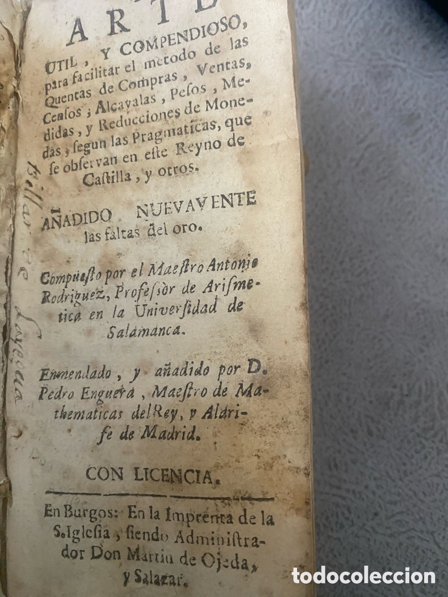 Libros antiguos: Arte util y compendioso para facilitar las cuentas - Foto 2