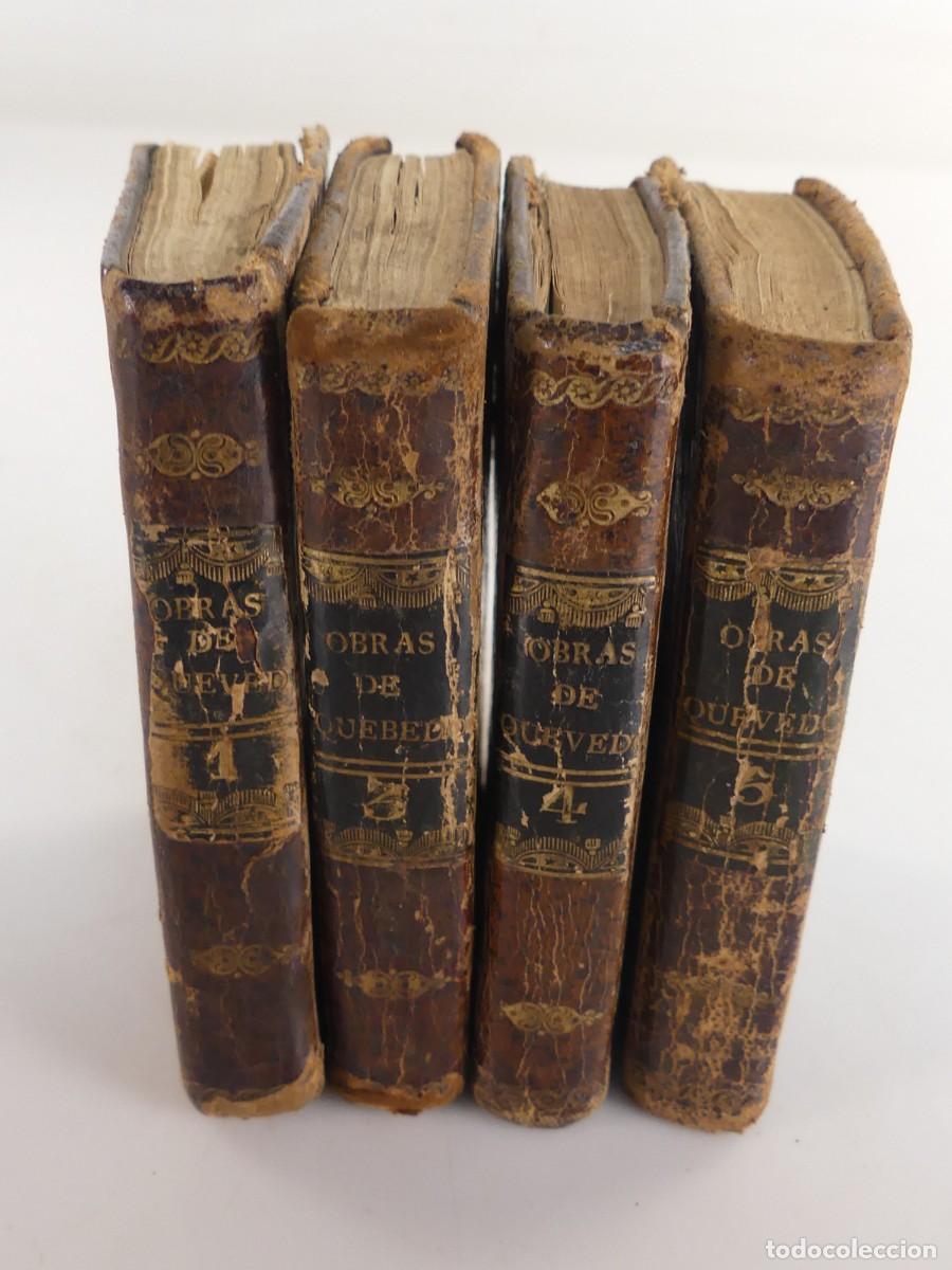 Libri antichi: Libros Antiguos - Obras de Quevedo - A&ntilde;o 1830- Cuatro Tomos