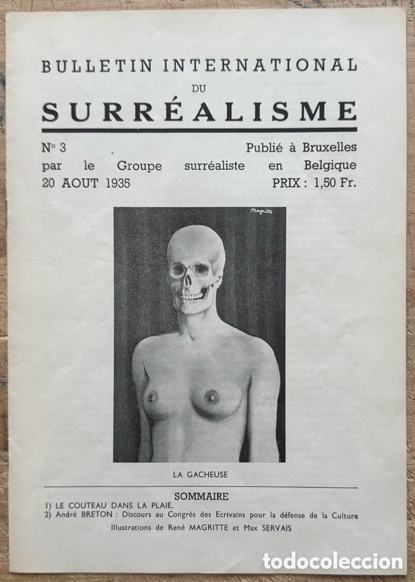 Livros antigos: Bulletin International de Surr&eacute;alisme n. 3 (Belgique). 1935. Magritte, Andr&eacute; Breton
