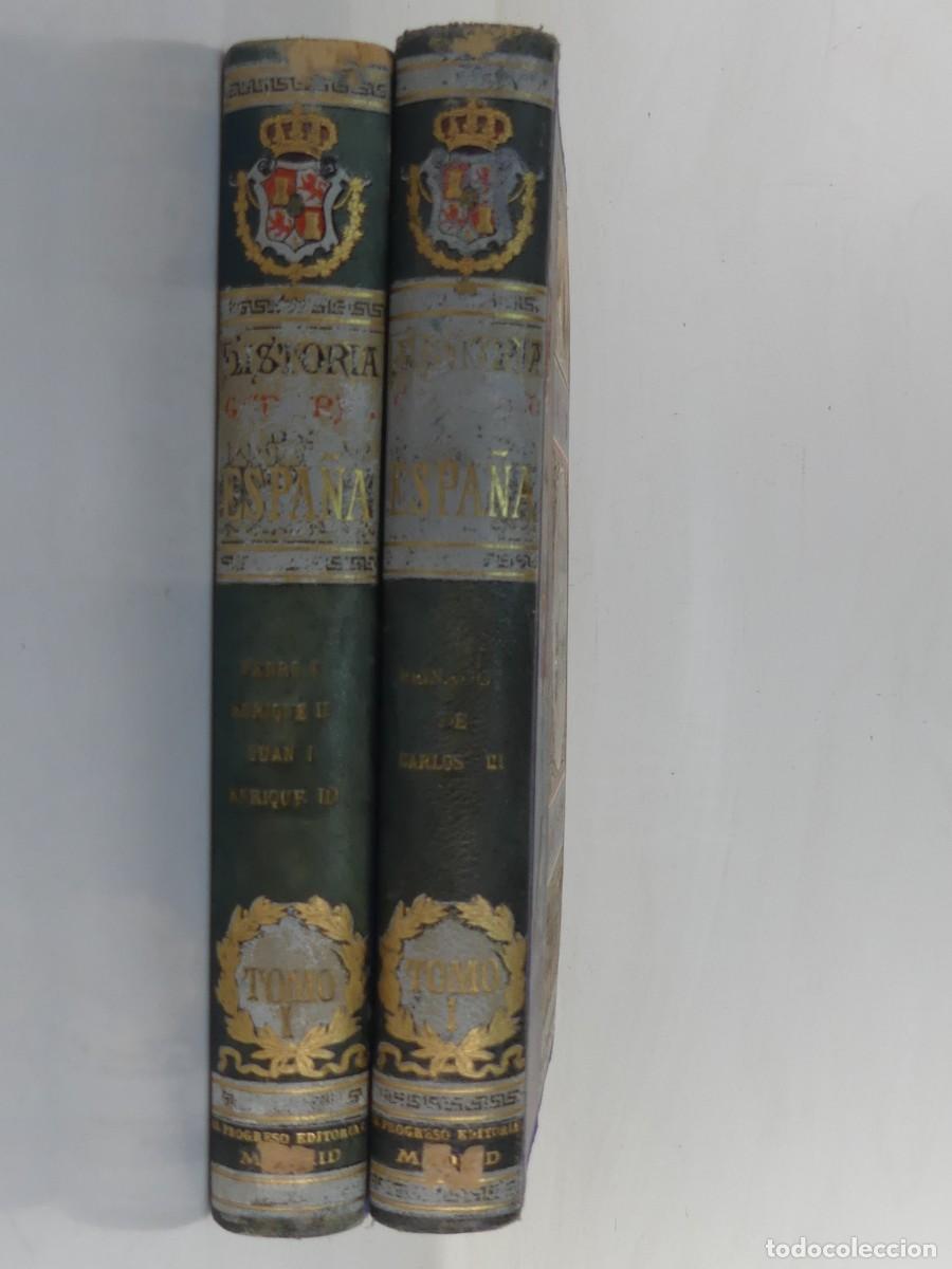 Old books: Libro Antiguo - Historia General de Espa&ntilde;a - A&ntilde;o 1893 - Dos Tomos