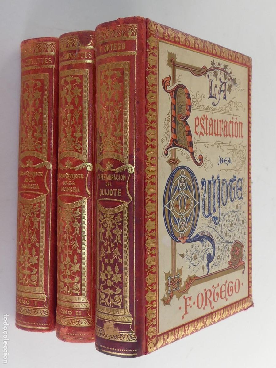Old books: Libro Antiguo - Don Quijote de la Mancha - Tres Tomos