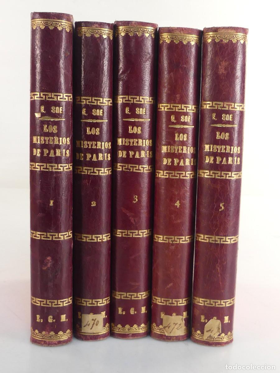 Old books: Libro Antiguo - Misterios de Paris por Eugenio Sue - A&ntilde;o 1844 - Cinco Tomos