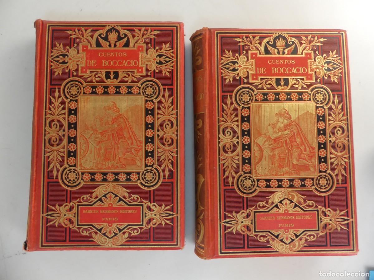 Old books: Libro Antiguo - Cuentos de Boccacio - A&ntilde;o 1882 - Dos Tomos