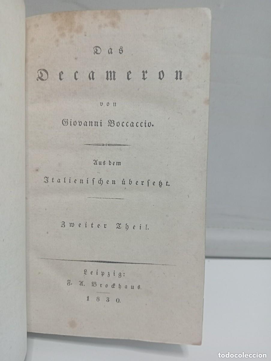 Libros antiguos: DAS DECAMERON &ndash; GIOVANNI BOCCACCIO. LEIPZIG 1830 - Foto 1