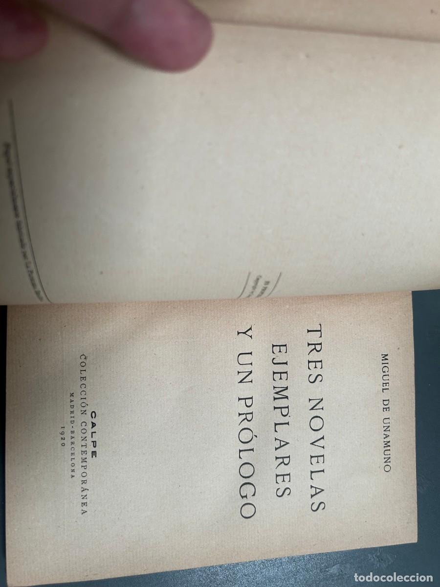 Libros antiguos: TRES NOVELAS EJEMPLARES Y UN PROLOGO. MIGUEL DE UNAMUNO. 1&ordf; EDICI&Oacute;N. 1920.