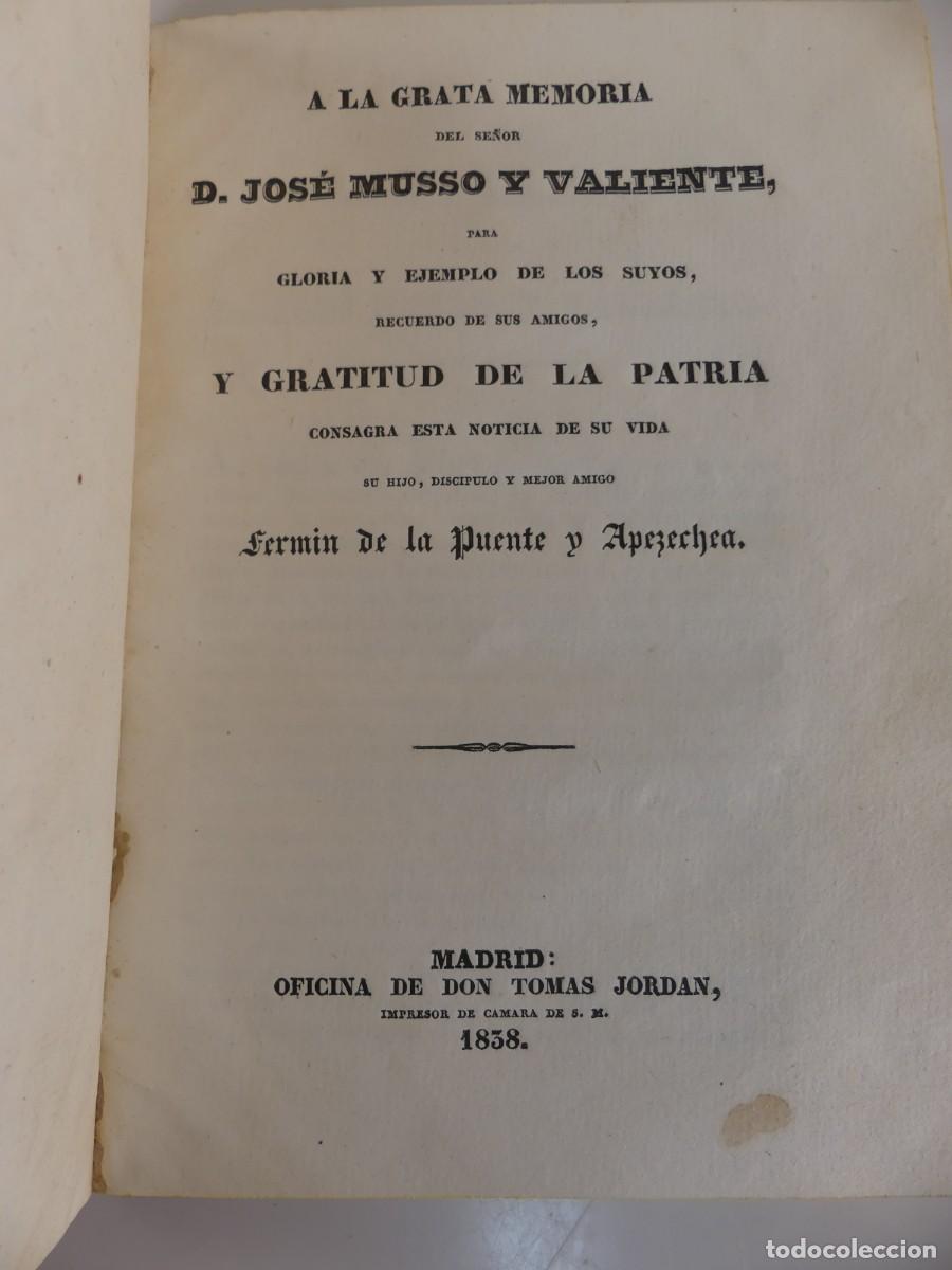 Libros antiguos: Libro Antiguo - A la Grata Memoria del Se&ntilde;or para D. Jose Musso y Valiente - A&ntilde;o 1838