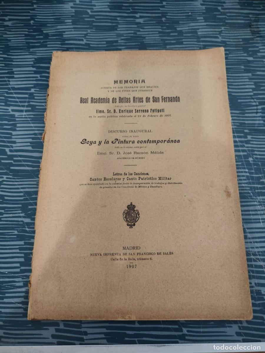 Libros antiguos: MEMORIA ACERCA DE LOS TRABAJOS QUE REALIZA Y DE LOS FINES QUE PERSIGUE LA....LEER.