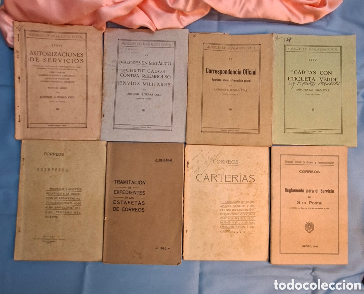 Libros antiguos: Lote 8 manuales de Correos antiguos
