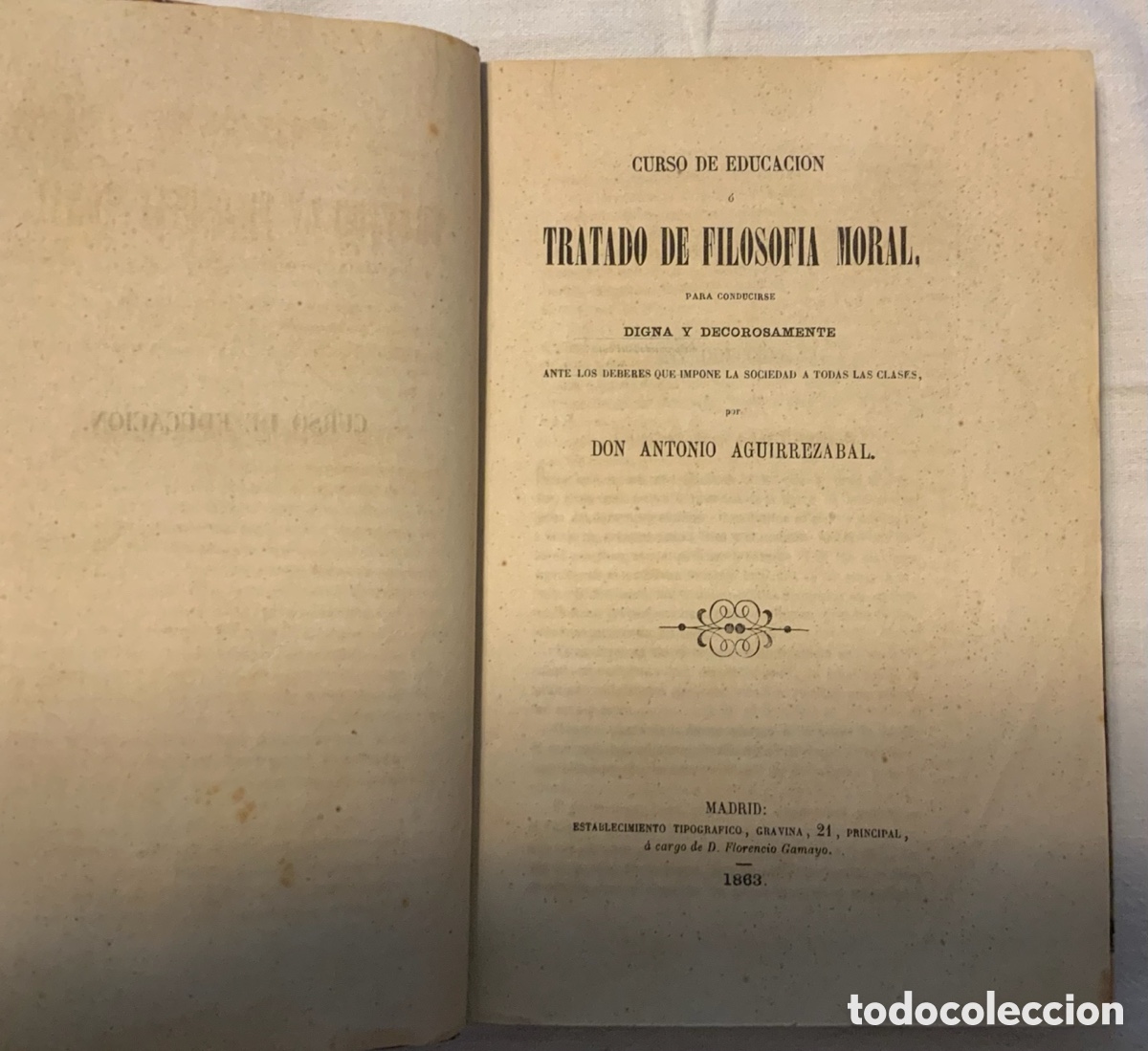Libros antiguos: Tratado de Filosof&iacute;a Moral. 1863 - Foto 1