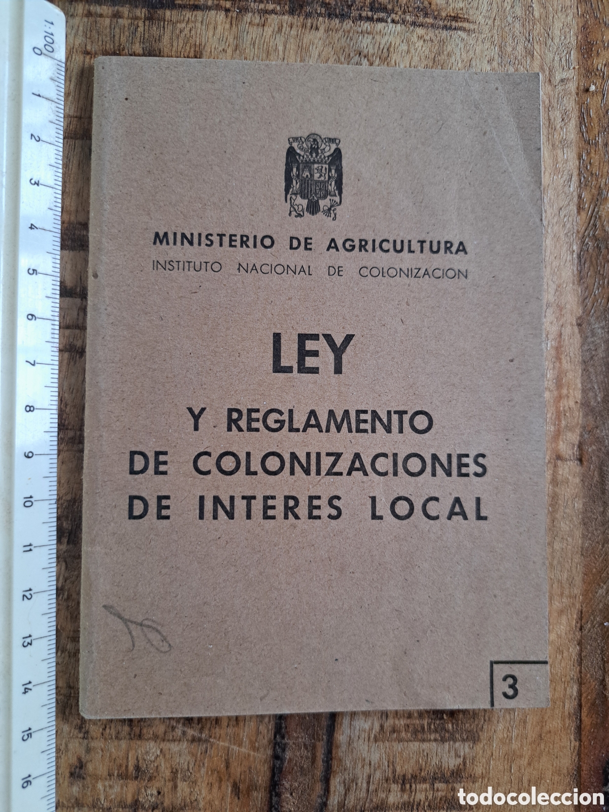 Libros antiguos: Jml INC publicaciones 1a serie-n 3, 1a edicion, Ministerio Agricultura Ley colonizacion local Franco