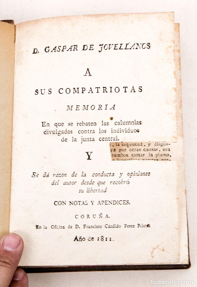 Libros antiguos: Gaspar de Jovellanos - Memoria en que se rebaten las calumnias divulgadas contra los individuos de l