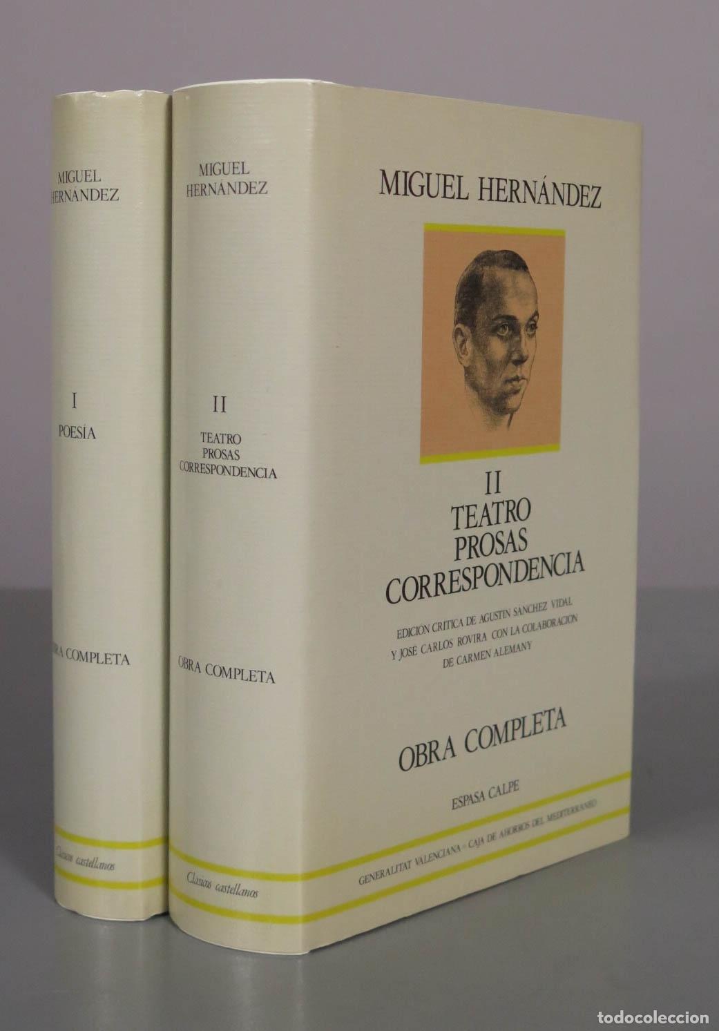 Libros antiguos: Obra Completa - Miguel Hern&aacute;ndez - Espasa Calpe. 2 TOMOS