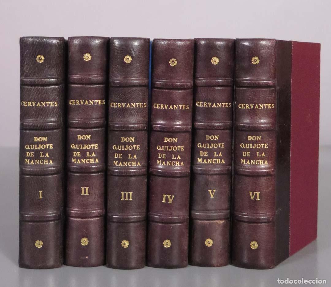 Libros antiguos: El ingenioso hidalgo Don Quixote de la Mancha - Miguel de Cervantes Saavedra - 1808. 6 TOMOS