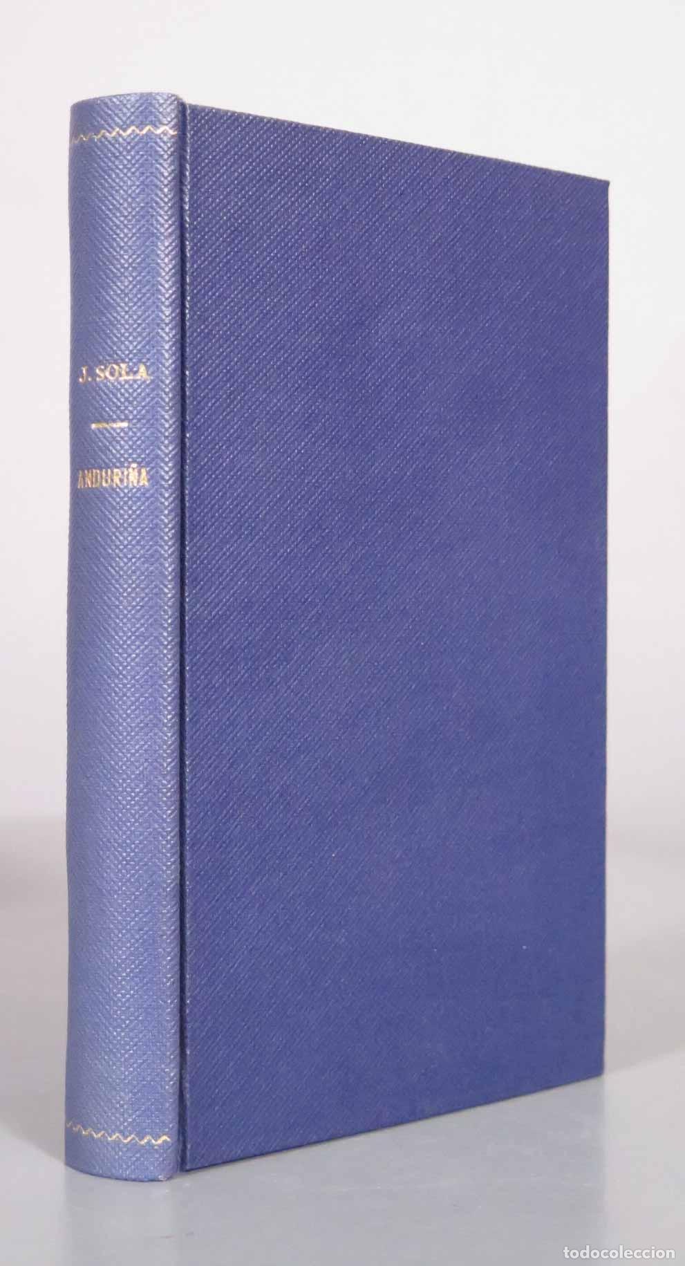 Libros antiguos: Anduri&ntilde;a - Jaime Sol&aacute; - Librer&iacute;a de los Sucesores de Hernando 1917