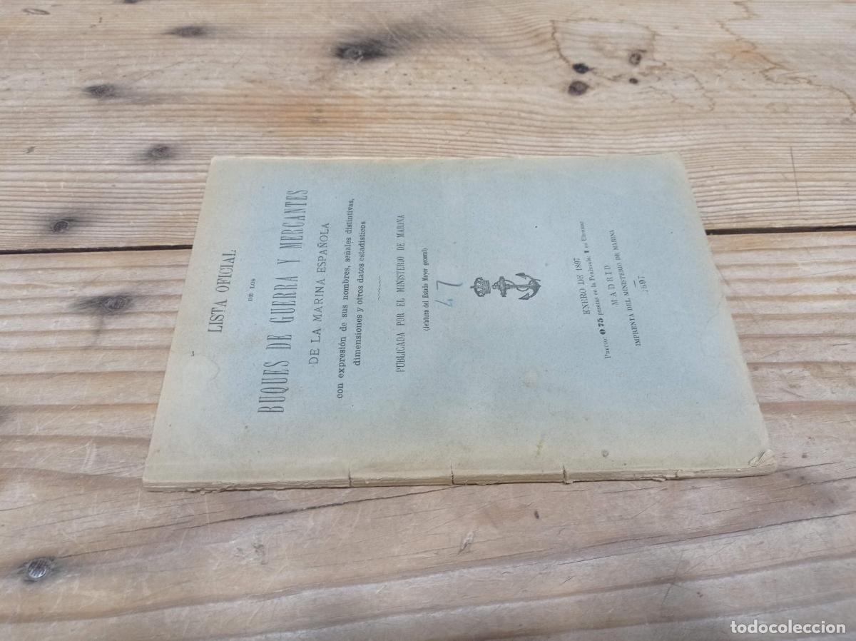 Libros antiguos: 1897 - Lista oficial de los buques de guerra y mercantes de la marina espa&ntilde;ola