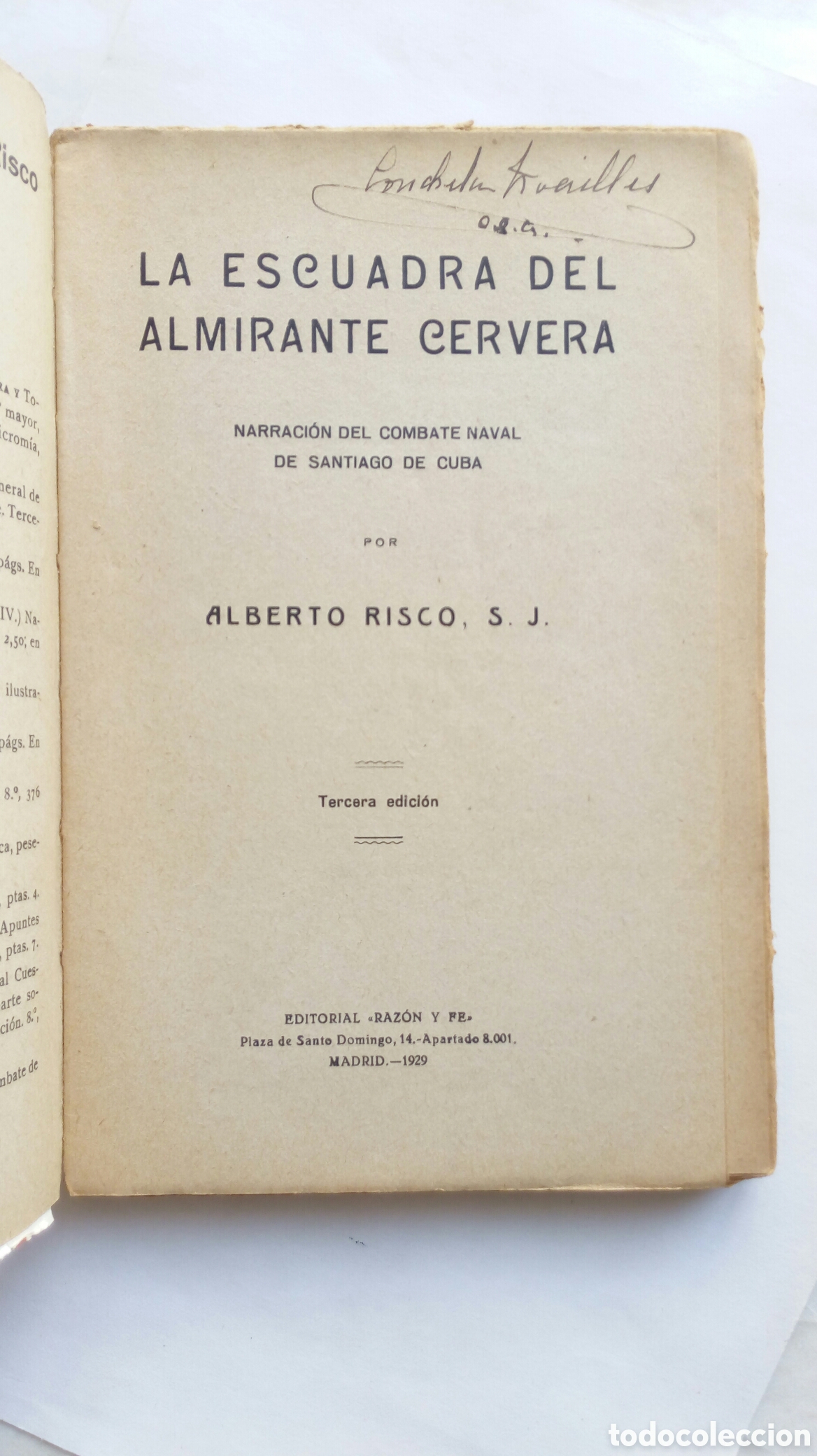 Libros antiguos: La escuadra del almirante Cervera. Alberto Risco. - Foto 3