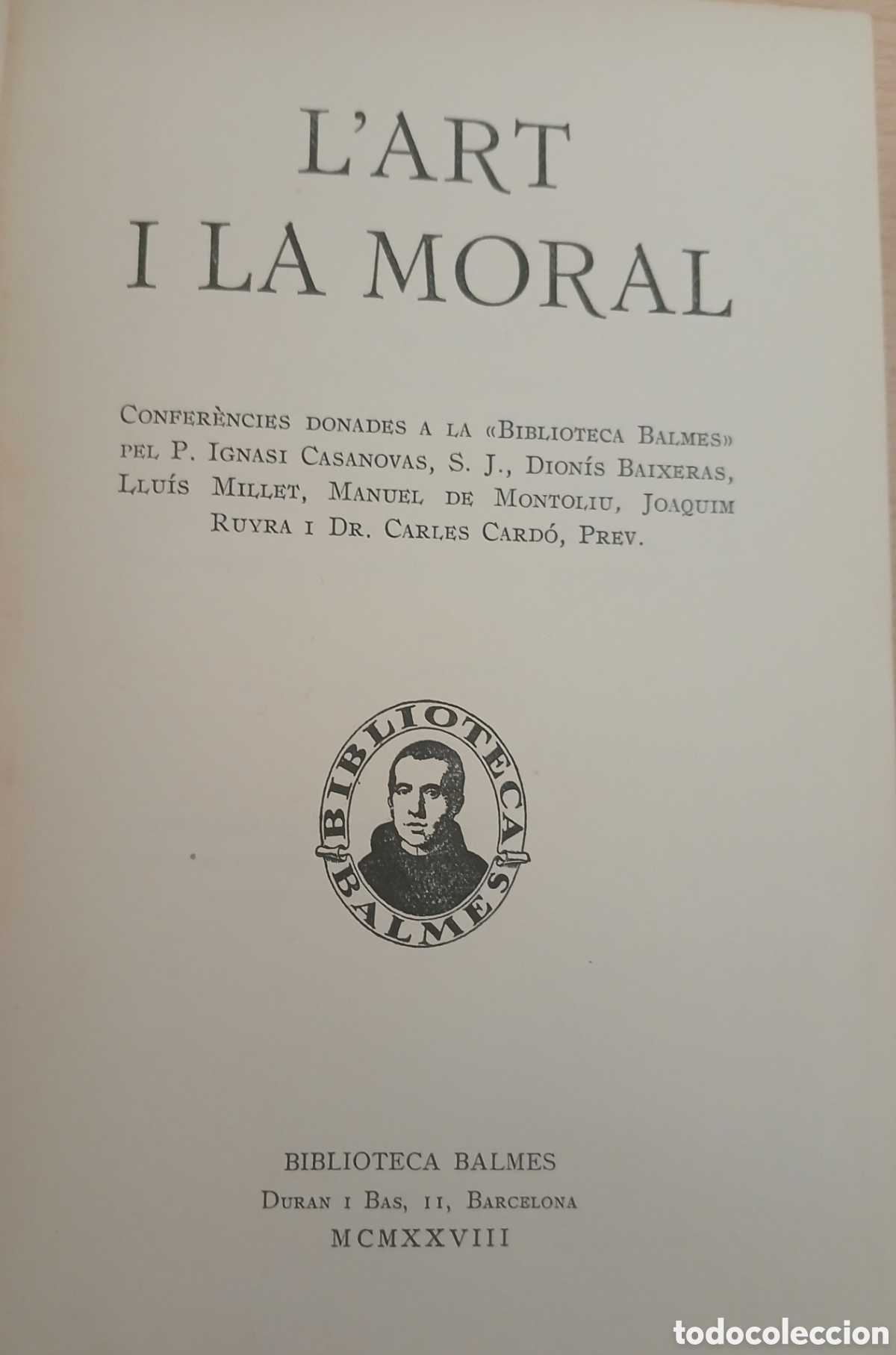 Libros antiguos: LART I LA MORAL BALMES - Foto 2