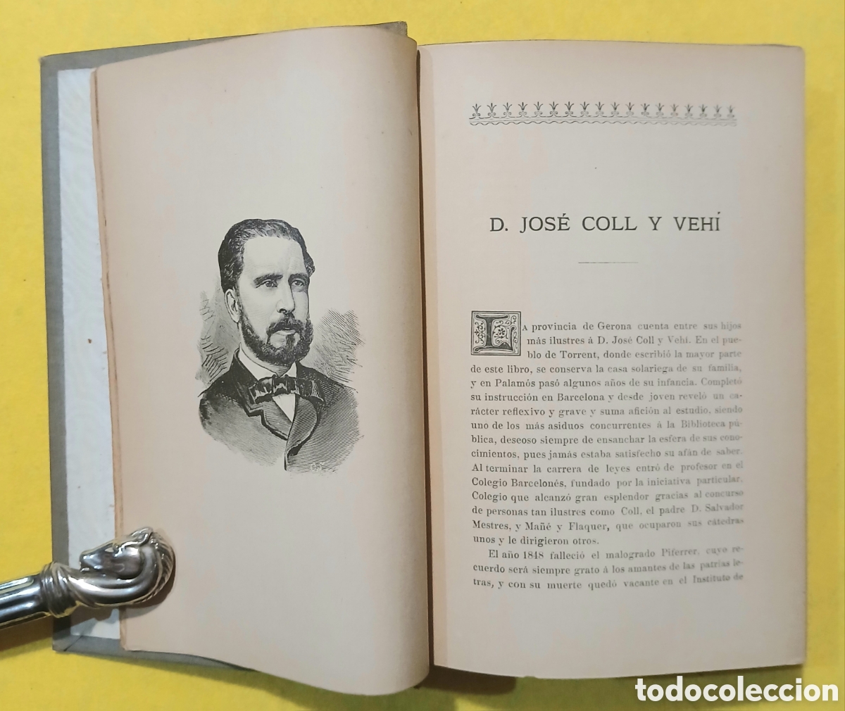 Libros antiguos: Di&aacute;logos literarios, Jos&eacute; Coll y Veh&iacute; - Foto 3