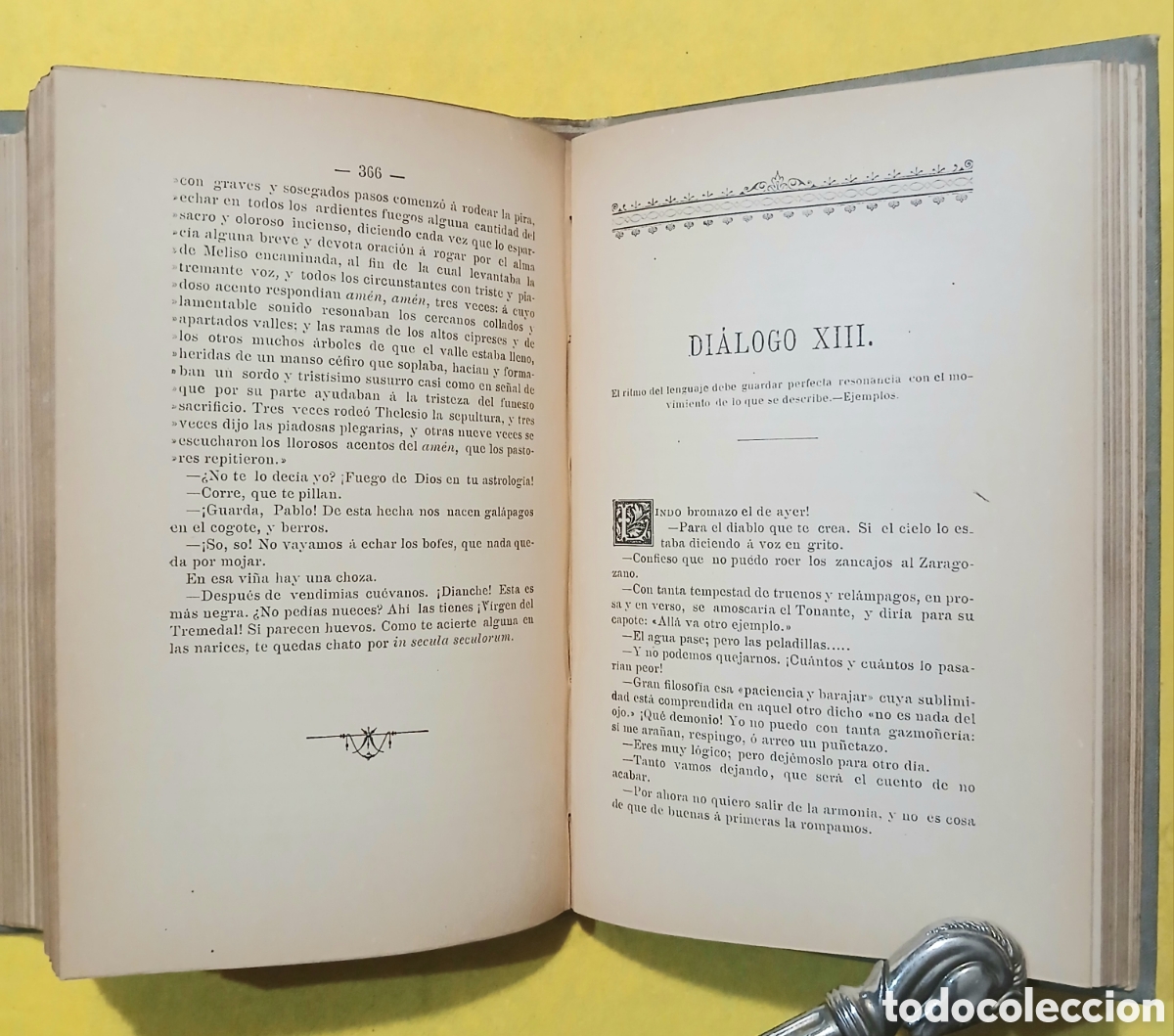Libros antiguos: Di&aacute;logos literarios, Jos&eacute; Coll y Veh&iacute; - Foto 5