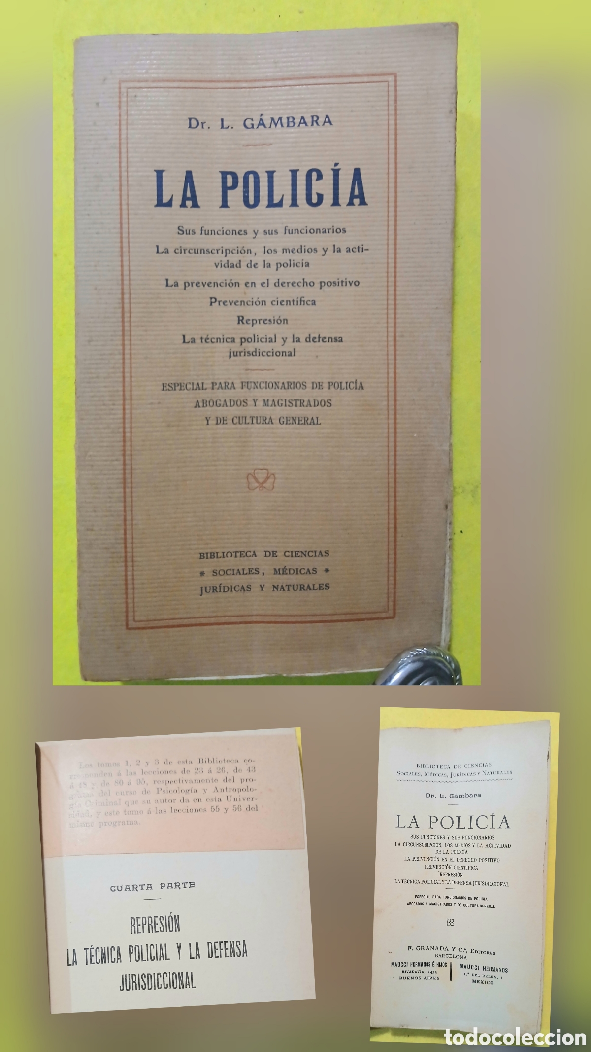 Libros antiguos: La Polic&iacute;a Dr. L. G&aacute;mbara