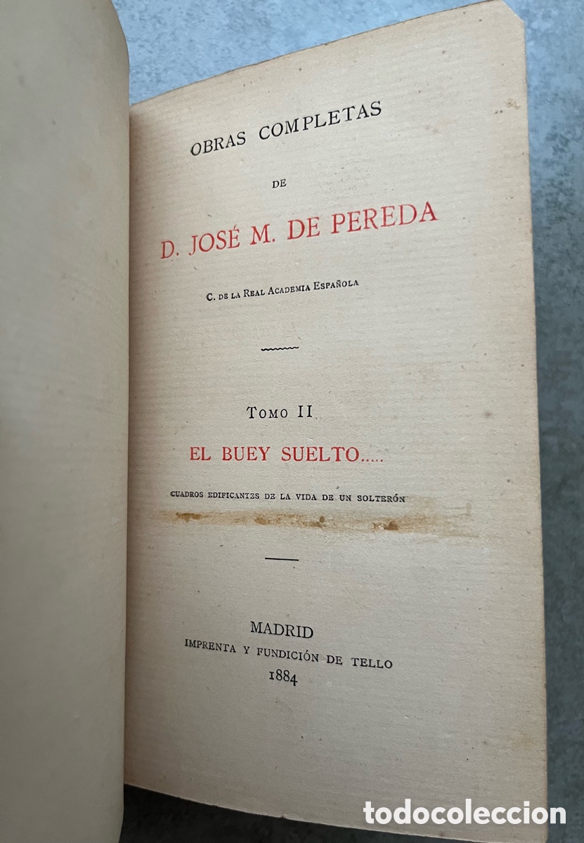 Libros antiguos: Libro de 1884 - Pereda - El buey suelto - Foto 9