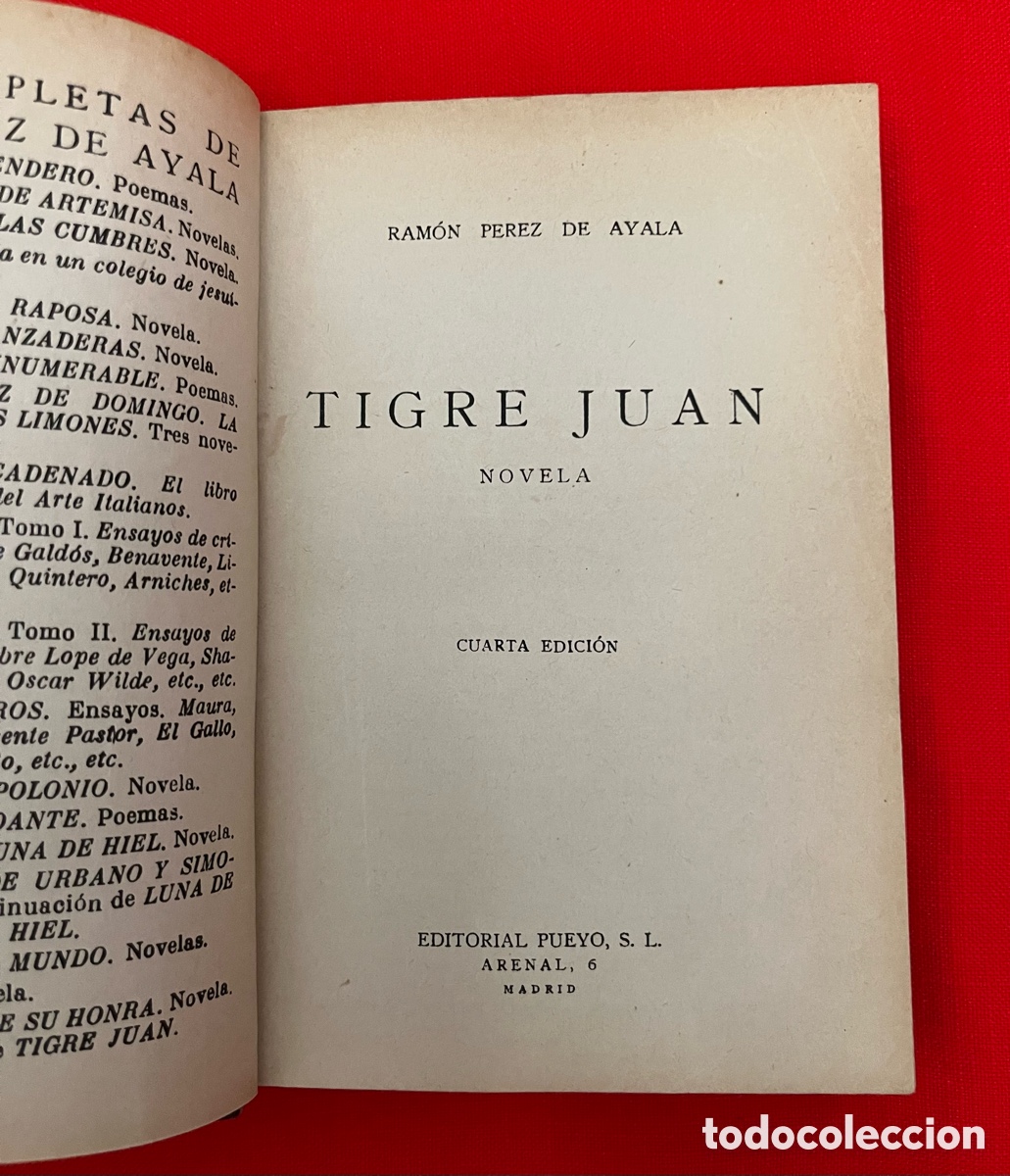 Libros antiguos: Libro Tigre Juan - Ram&oacute;n Perez De Ayala - Foto 6