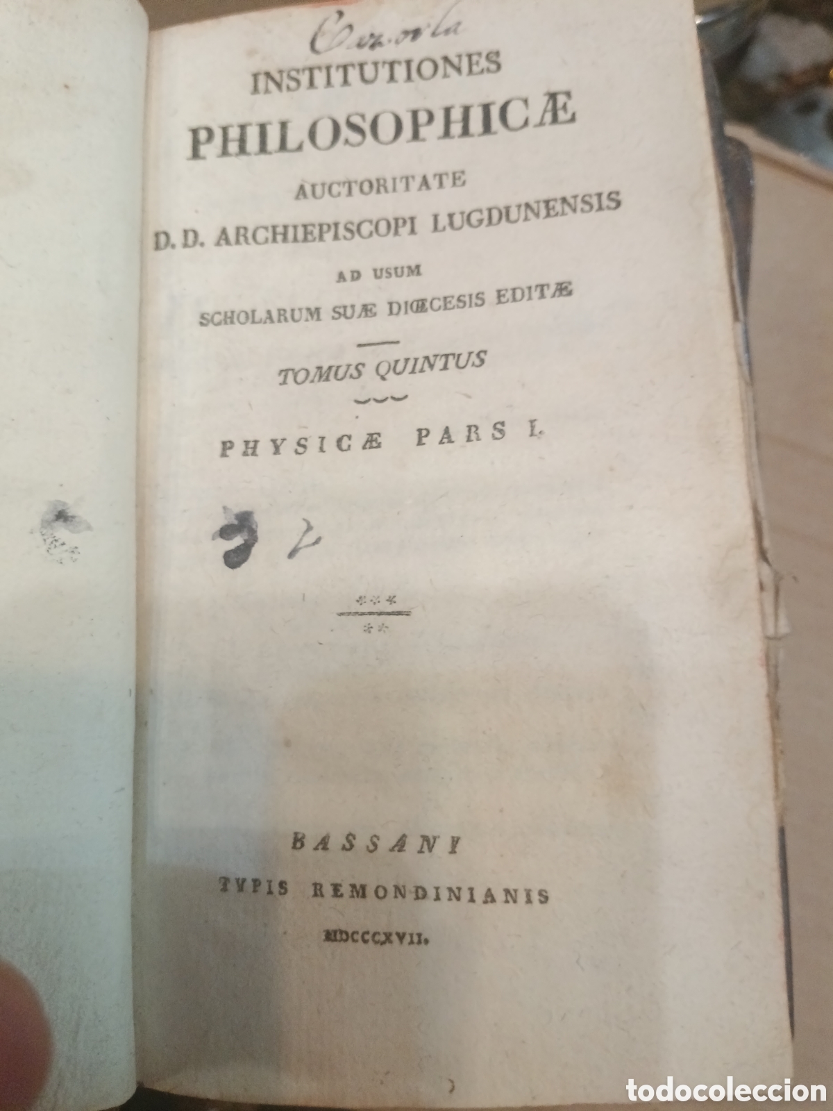 Libros antiguos: Instituciones PHILOSOPHICE - Foto 2