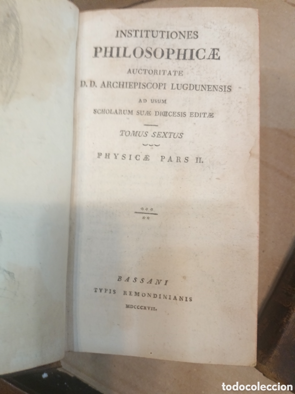 Libros antiguos: Instituciones PHILOSOPHICE - Foto 5