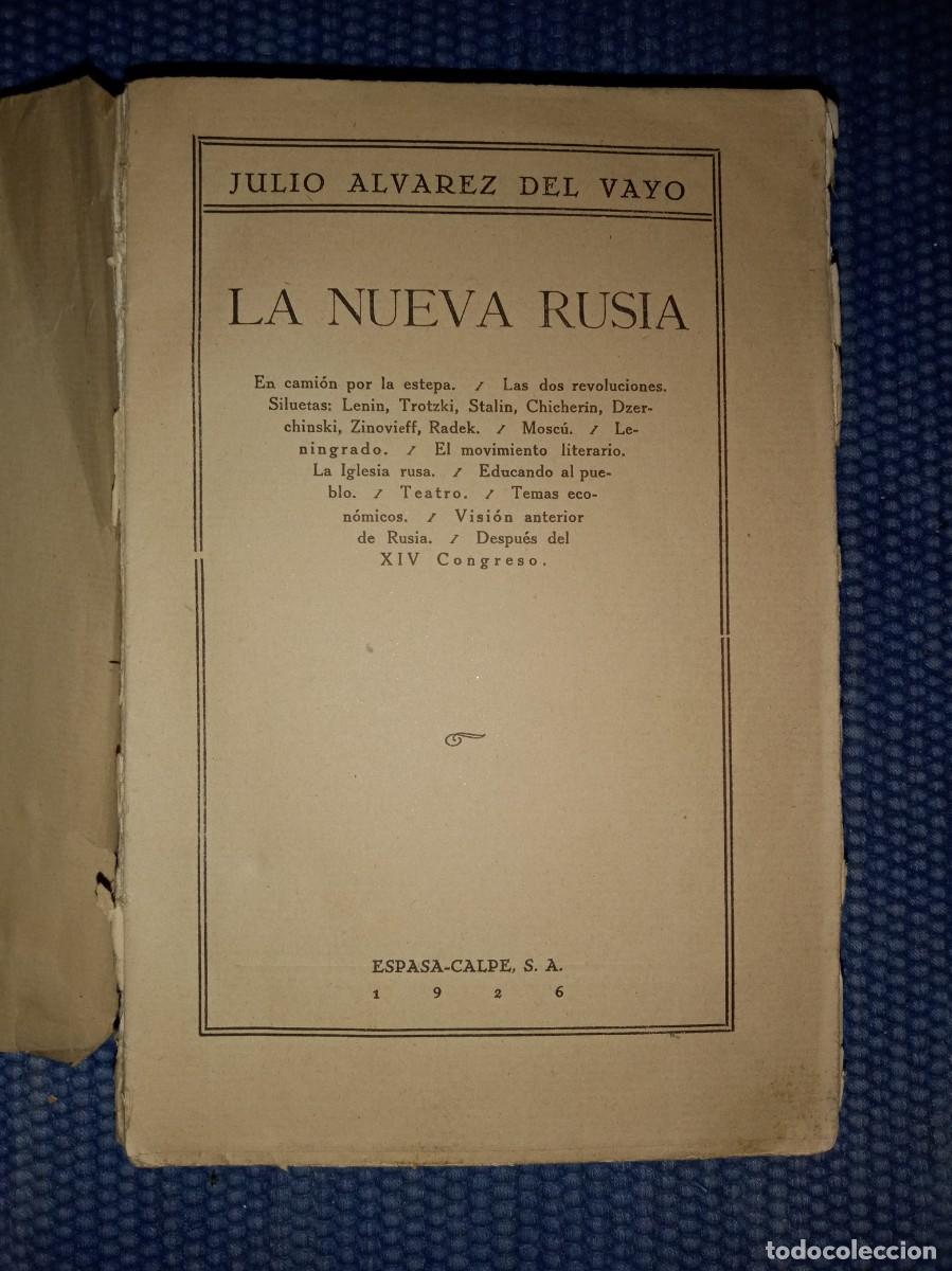 Libros antiguos: &Aacute;lvarez del Vayo, Julio: La nueva Rusia